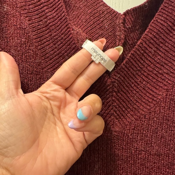 Maurices Deep Red V-Neck Sweater - Picture 6 of 10